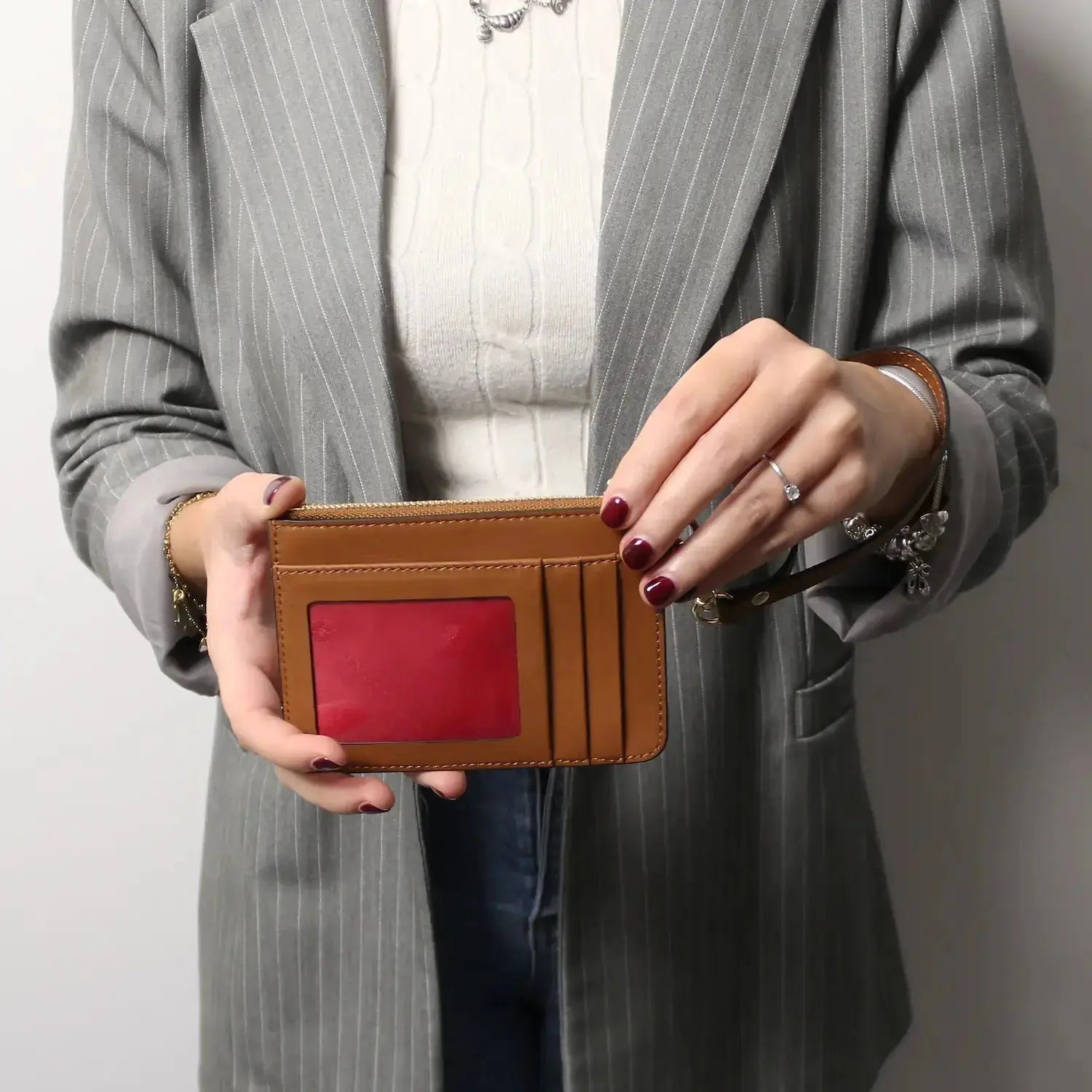 Porte-Cartes en Cuir Avec Poignée - TL142544 - cognac - Tuscany Leather