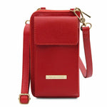 Portefeuille Téléphone en Cuir Avec Bandoulière - TL Bag TL142323 - rouge lipstick - Tuscany Leather
