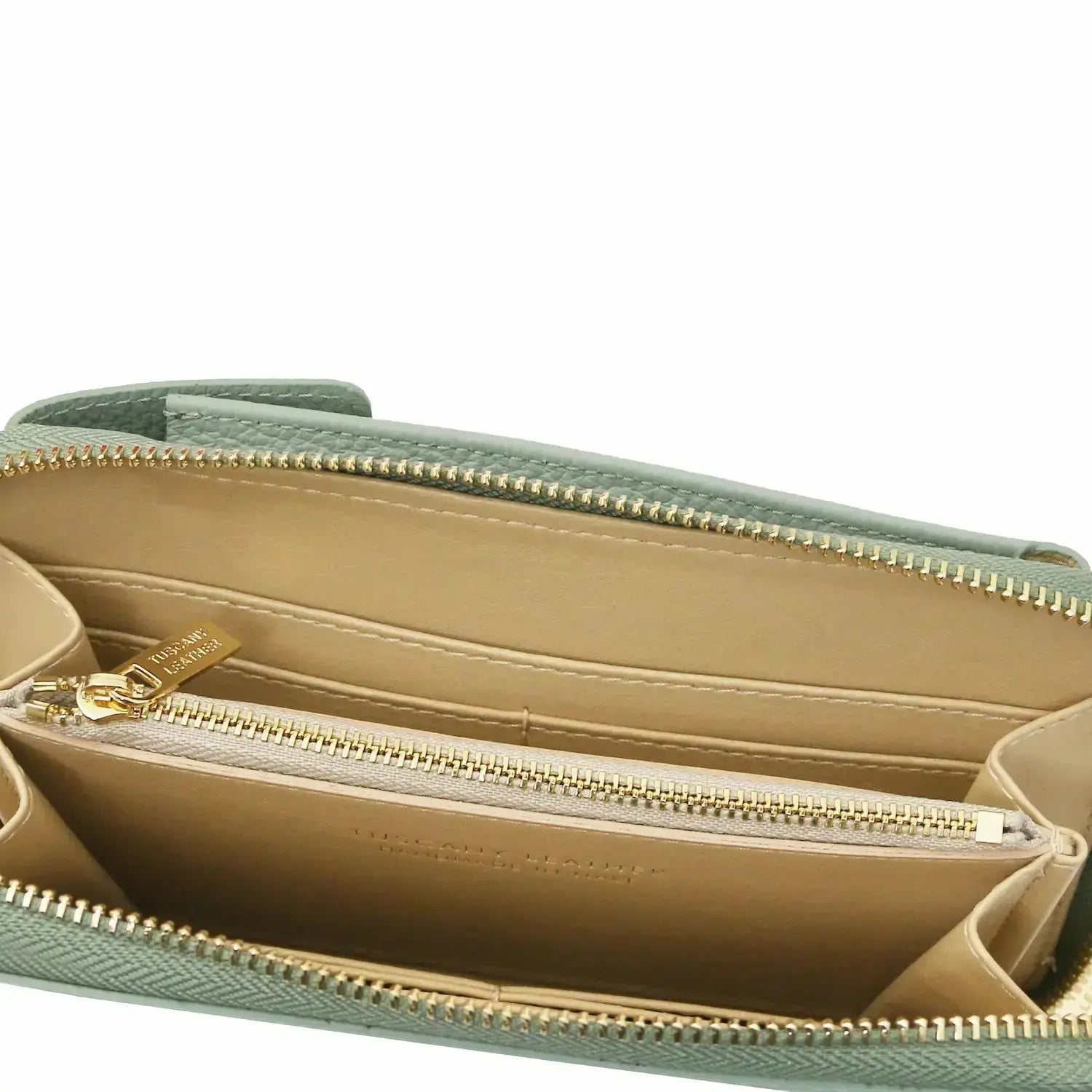 Portefeuille Téléphone en Cuir Avec Bandoulière - TL Bag TL142323 - vert menthe - Tuscany Leather