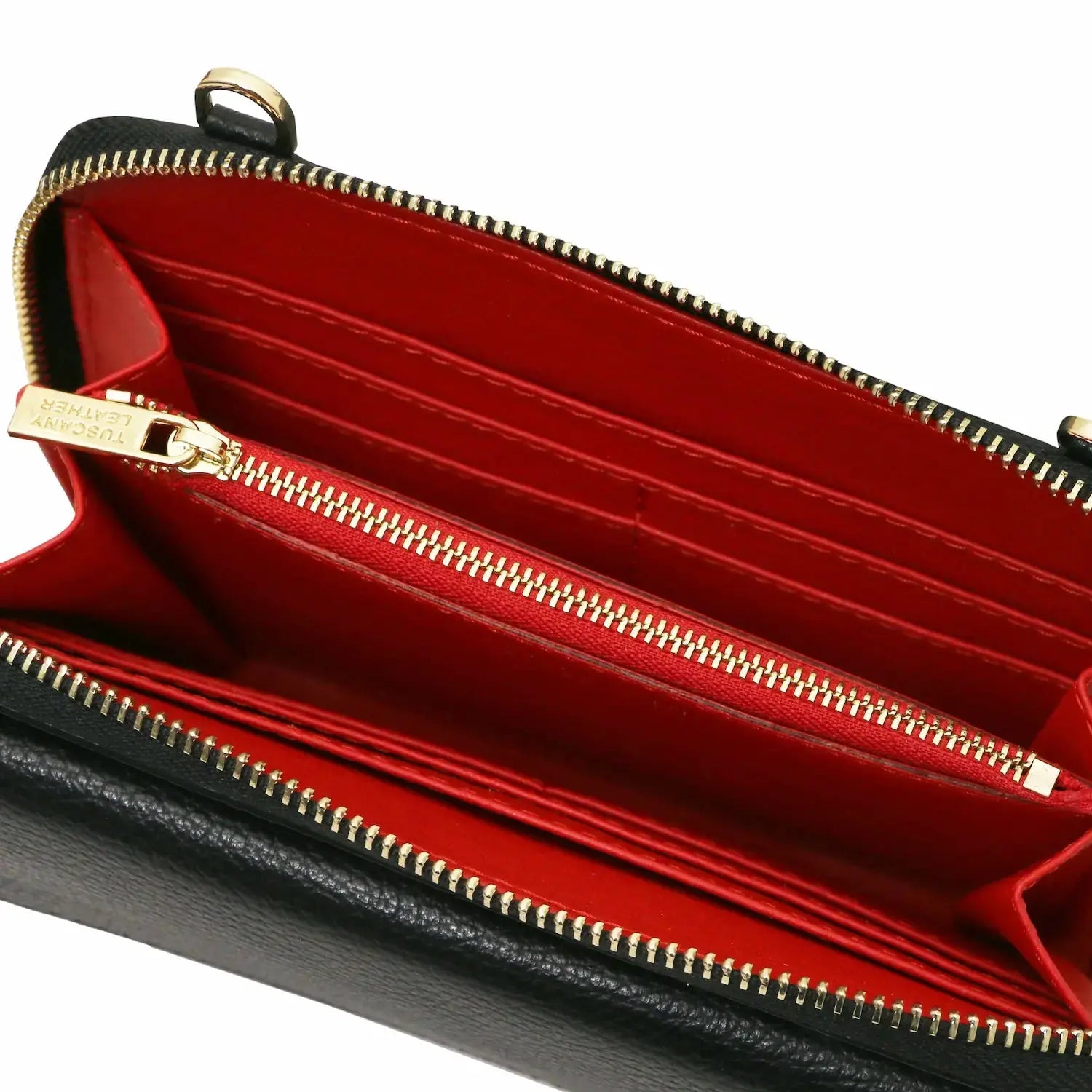 Portefeuille Téléphone en Cuir Avec Bandoulière - Urania TL142433 - noir - Tuscany Leather