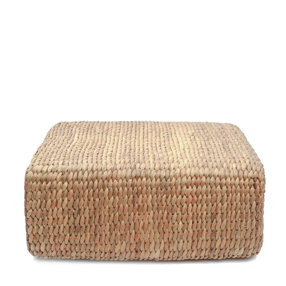 Pouf Carré Jacinthe d'Eau naturel - Coussin Dorsey