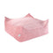 Pouf Carré Mousse Rose Velours Côtelé