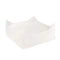 Pouf Carré Velours Côtelé Blanc