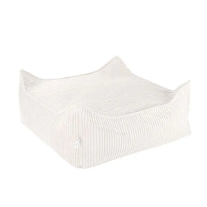 Pouf Carré Velours Côtelé Blanc Wigiwama