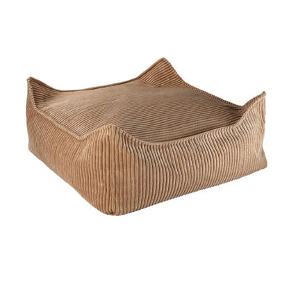 Pouf Carré Velours Côtelé Caramel Wigiwama