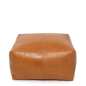 Pouf Collectors Cuir - Camel - Coussin Dorsey