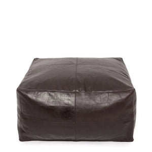 Pouf Collectors Cuir Chocolat - Coussin Dorsey