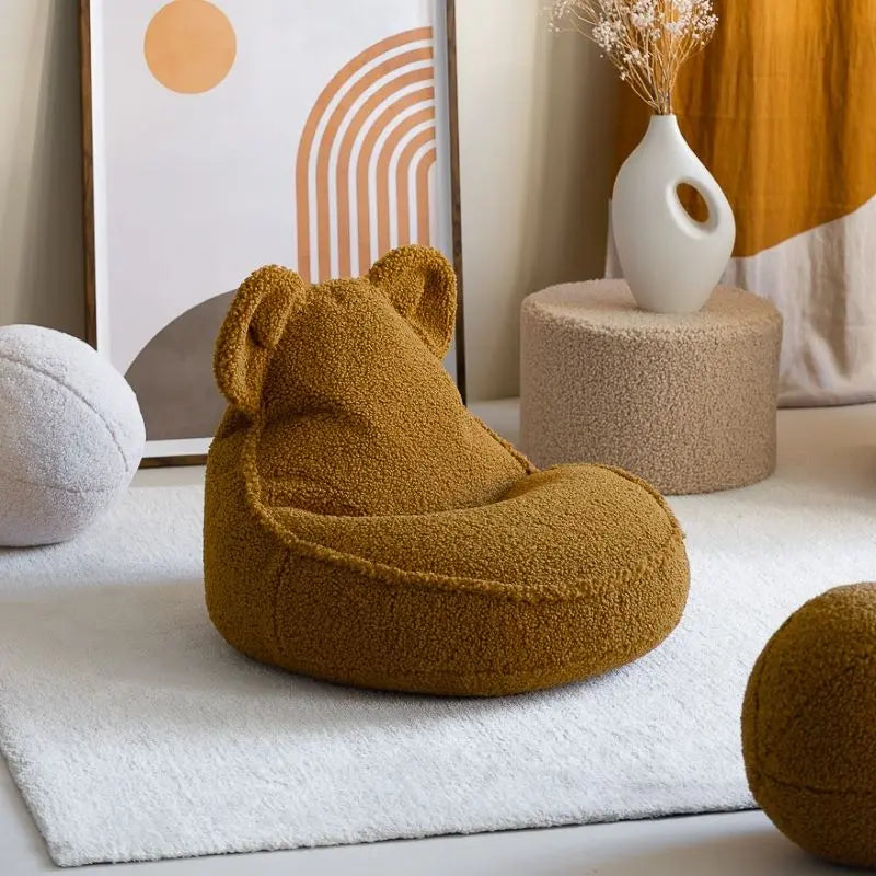 Pouf Enfant Ours Caramel Coussin Dorsey