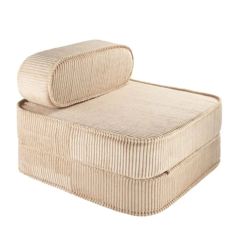 Pouf Fauteuil Dépliant Velours Beige Wigiwama