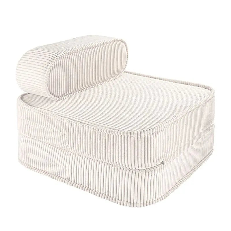 Pouf Fauteuil Dépliant Velours Blanc Wigiwama