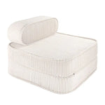 Pouf Fauteuil Dépliant Velours Blanc Wigiwama