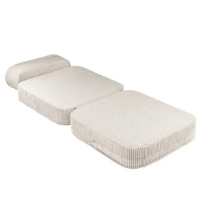 Pouf Fauteuil Dépliant Velours Blanc Wigiwama