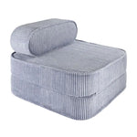 Pouf Fauteuil Dépliant Velours Bleu Wigiwama