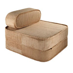 Pouf Fauteuil Dépliant Velours Caramel Wigiwama