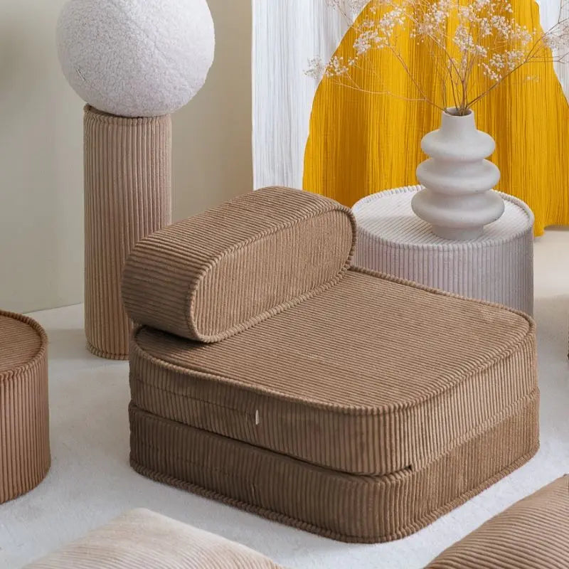 Pouf Fauteuil Dépliant Velours Caramel Wigiwama