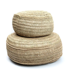 Pouf Jonc de Mer Naturel Rond - Coussin Dorsey