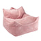 Pouf Poire Velours Côtelé Rose