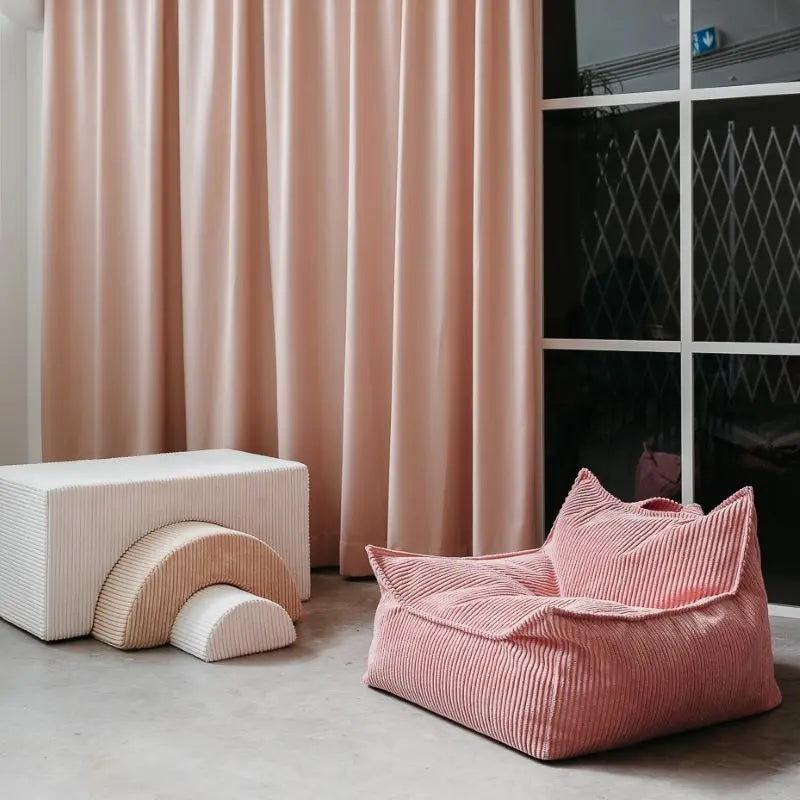 Pouf Poire Velours Côtelé Rose Wigiwama