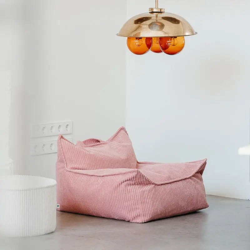 Pouf Poire Velours Côtelé Rose Wigiwama