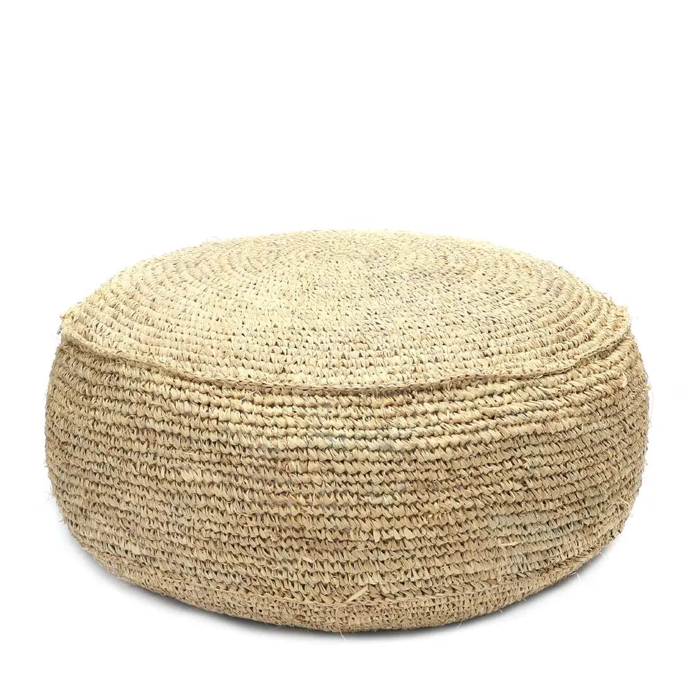 Pouf Raphia Flores - Naturel - Coussin Dorsey