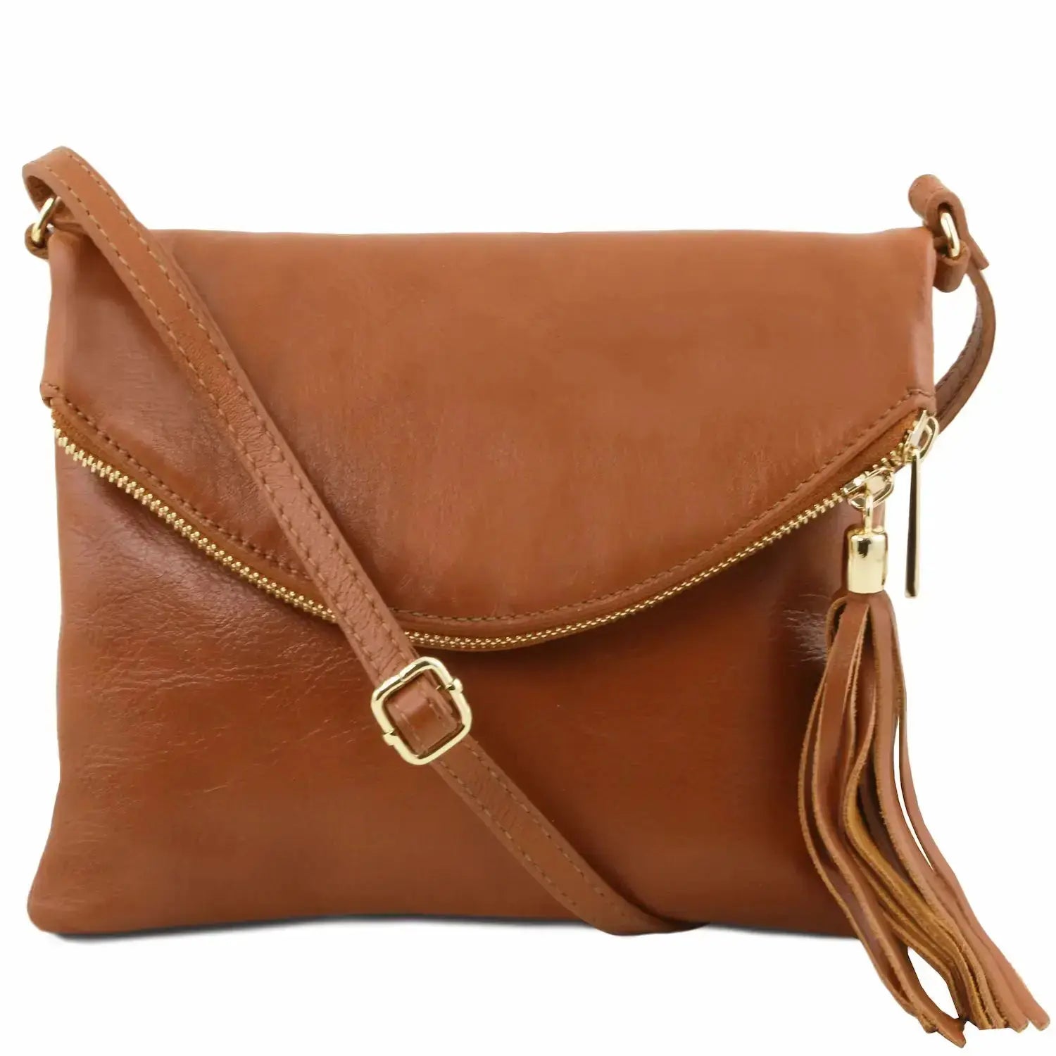 Sac Bandoulière Avec Pompon - TL Young Bag TL141153 - cognac - Tuscany Leather