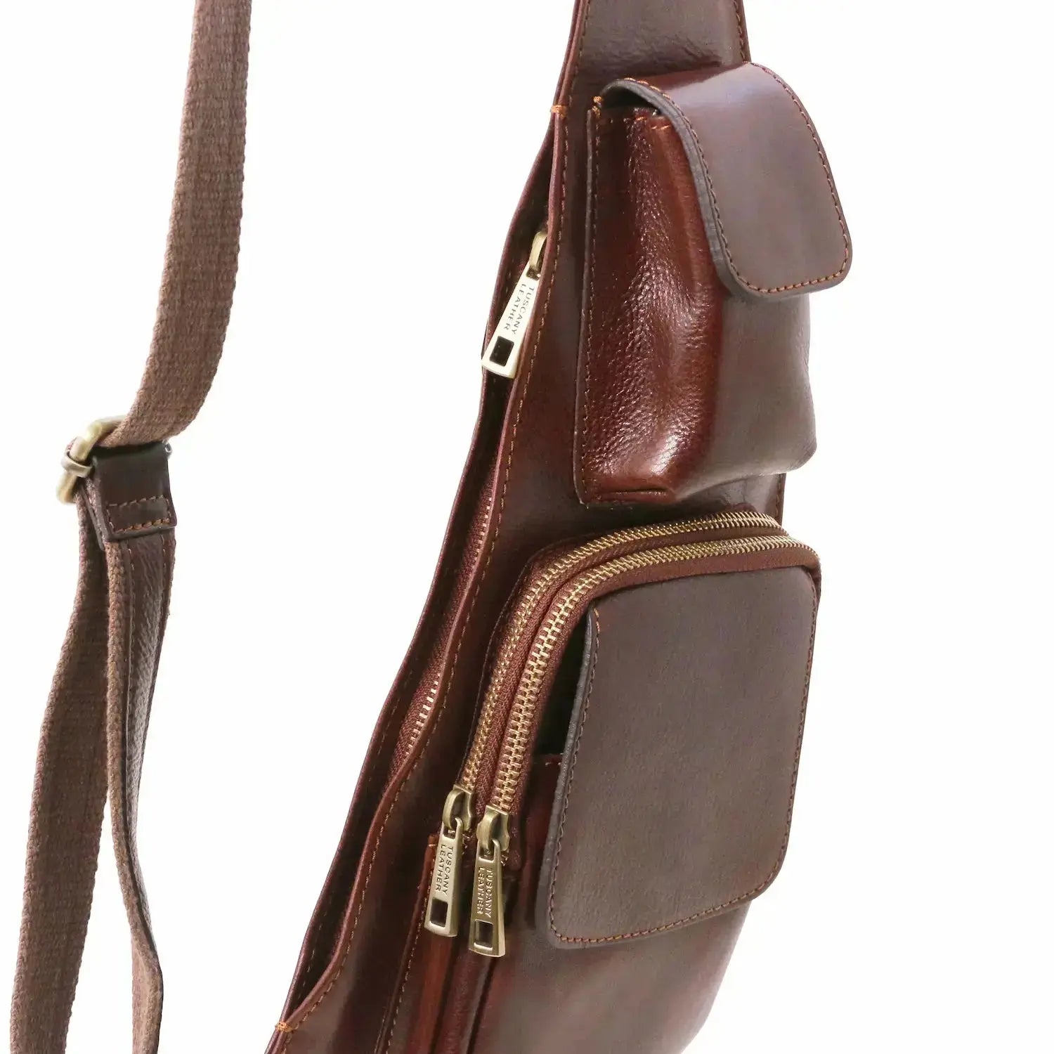 sac bandoulière en cuir homme marron - tl141352 Tuscany Leather