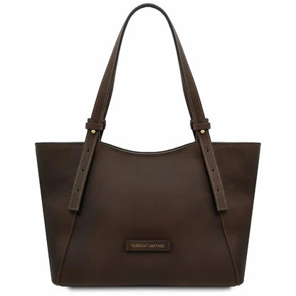 Sac Bandoulière en Cuir - Libra TL142562 - marron foncé - Tuscany Leather