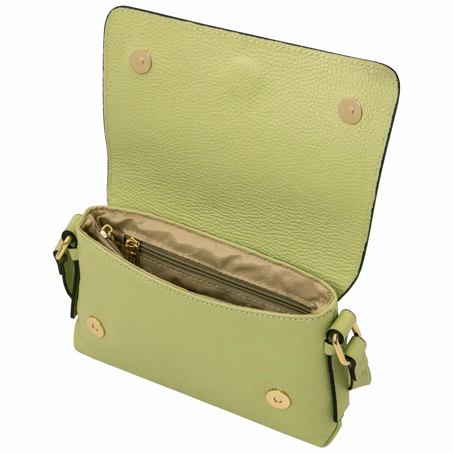 Sac Bandoulière en Cuir Souple - Lime vert - Biscuit TL142582 Tuscany Leather