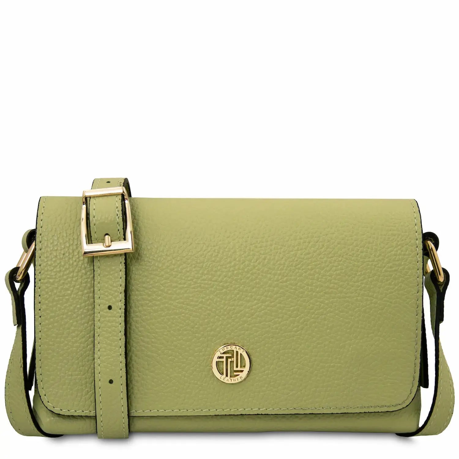 Sac Bandoulière en Cuir Souple - Lime vert - Biscuit TL142582 Tuscany Leather