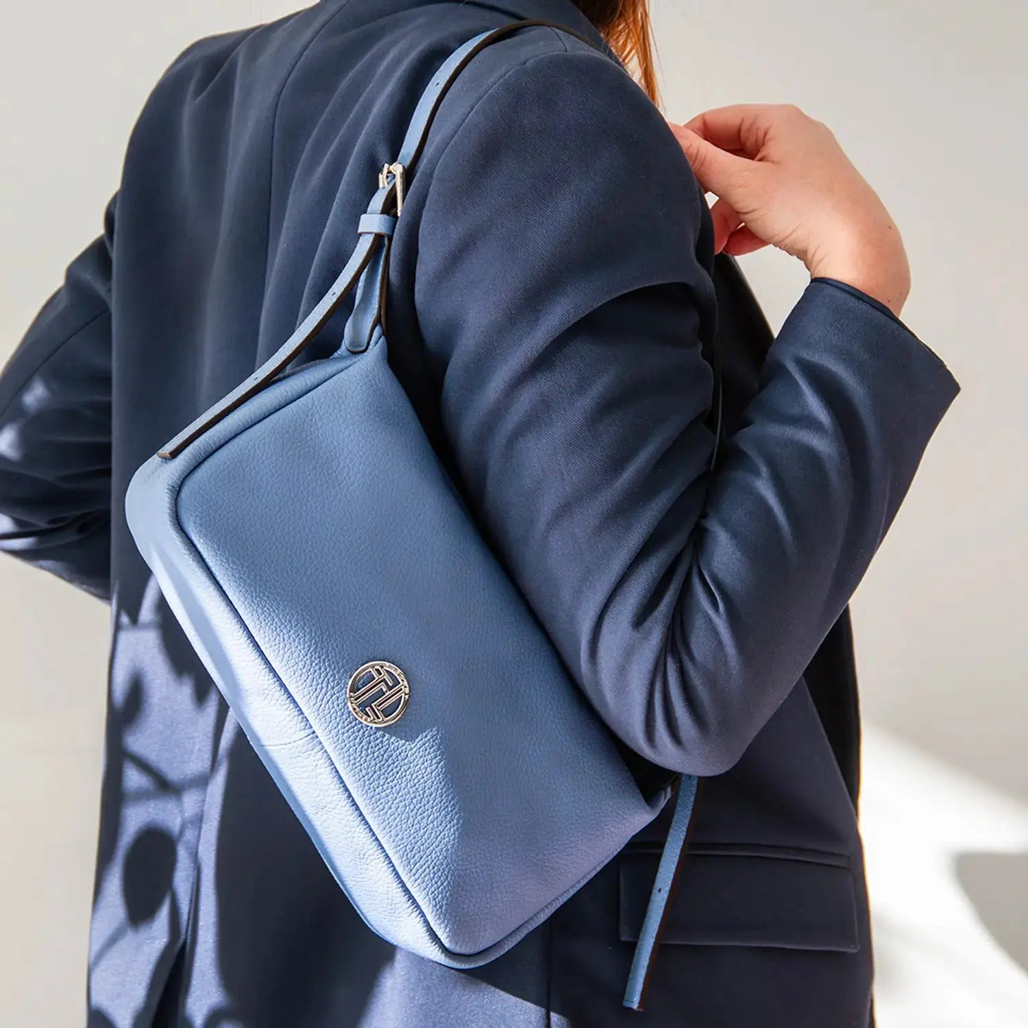 Sac Bandoulière en Cuir Souple - Miranda TL142467 - bleu - Tuscany Leather