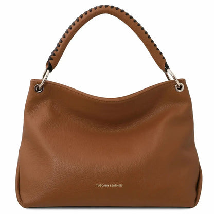 Sac Bandoulière en Cuir Souple - TL Bag TL142087 - cognac - Tuscany Leather