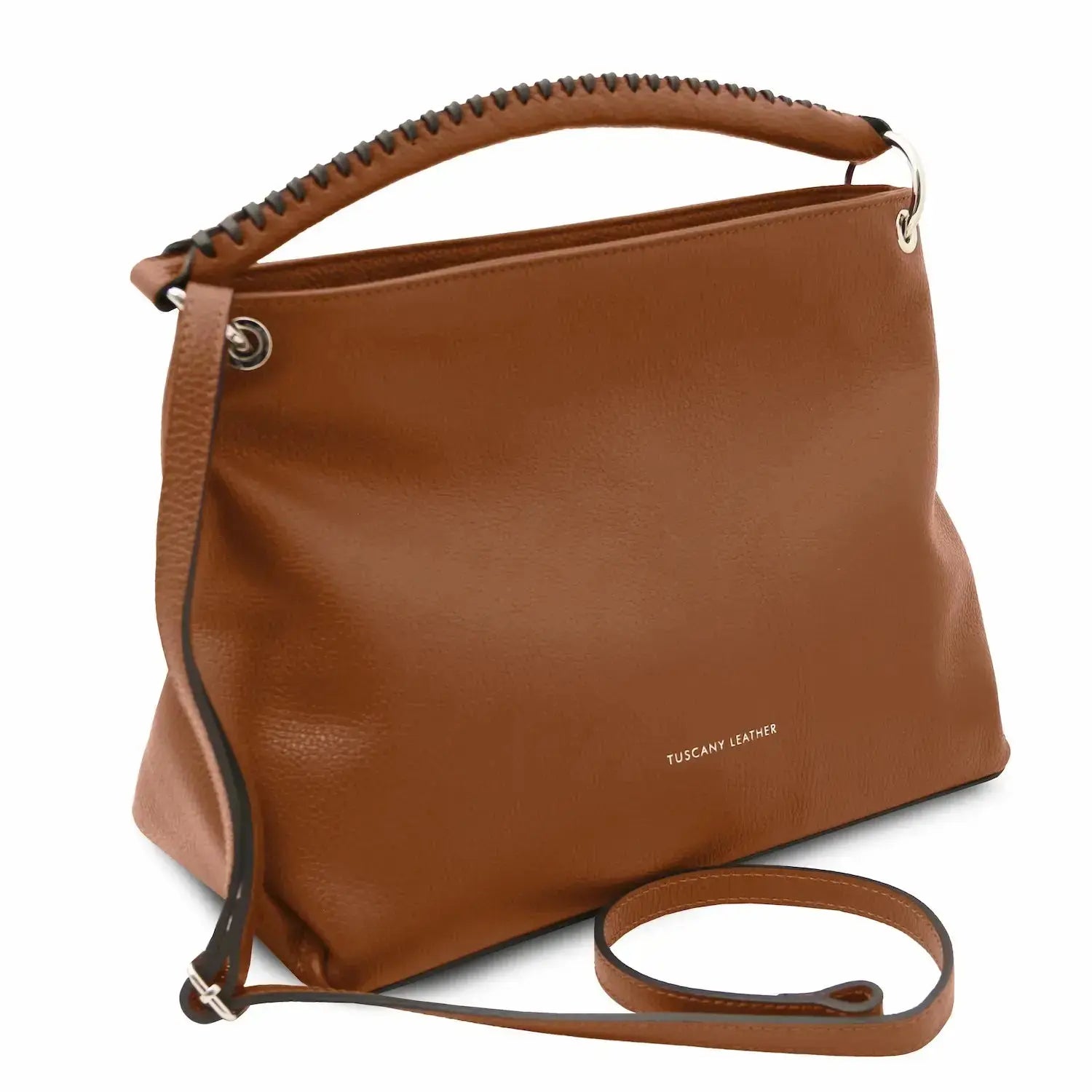 Sac Bandoulière en Cuir Souple - TL Bag TL142087 - cognac - Tuscany Leather