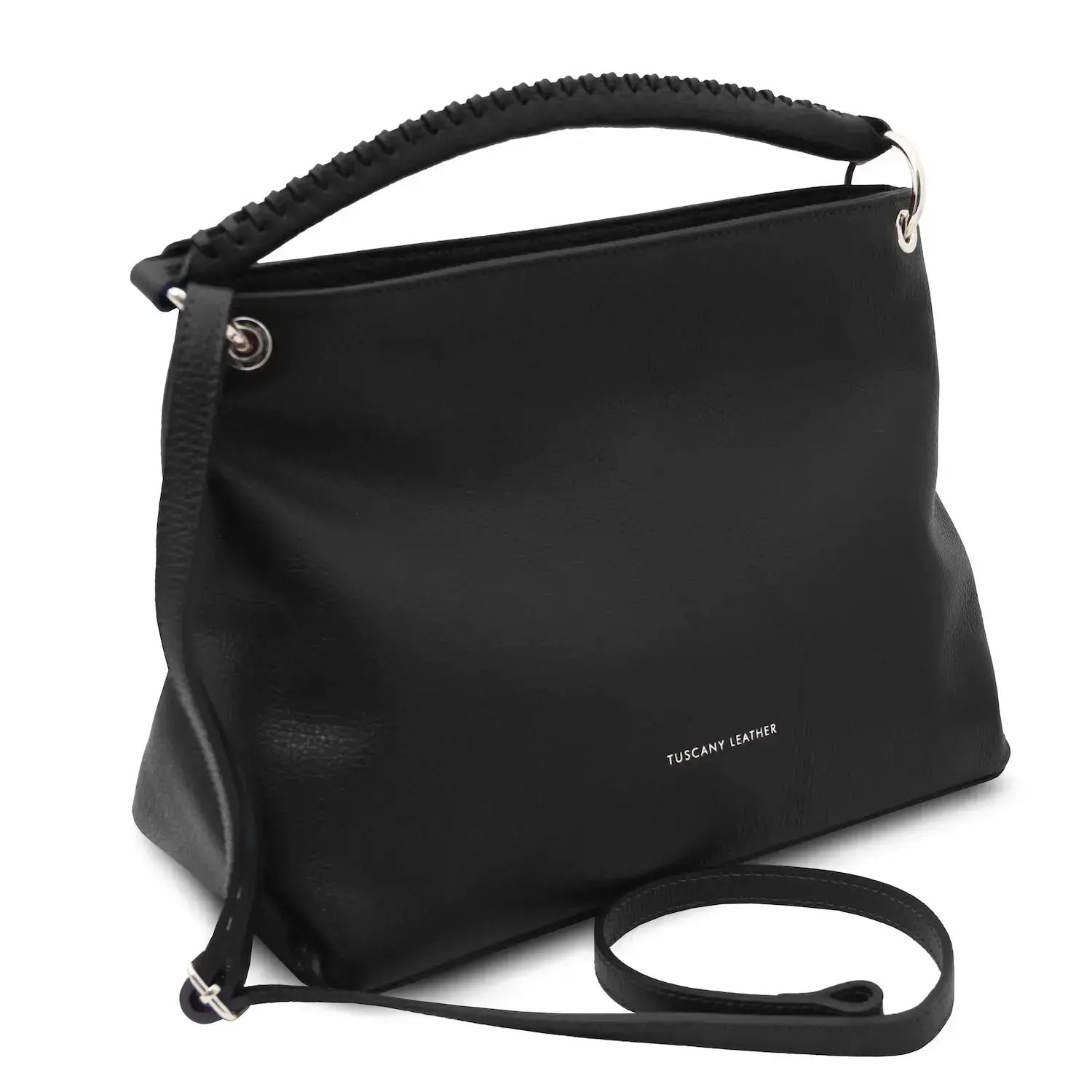 Sac Bandoulière en Cuir Souple - TL Bag TL142087 - noir - Tuscany Leather