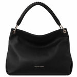 Sac Bandoulière en Cuir Souple - TL Bag TL142087 - noir - Tuscany Leather