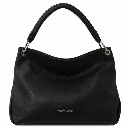 Sac Bandoulière en Cuir Souple - TL Bag TL142087 - noir - Tuscany Leather