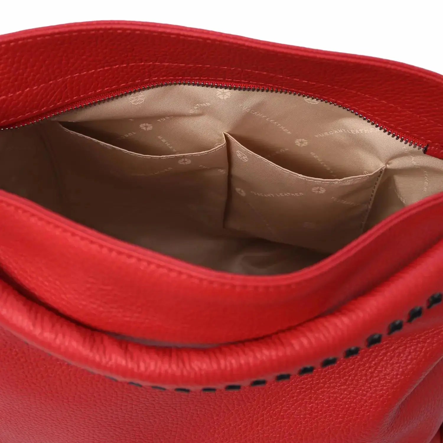 Sac Bandoulière en Cuir Souple - TL Bag TL142087 - rouge lipstick - Tuscany Leather