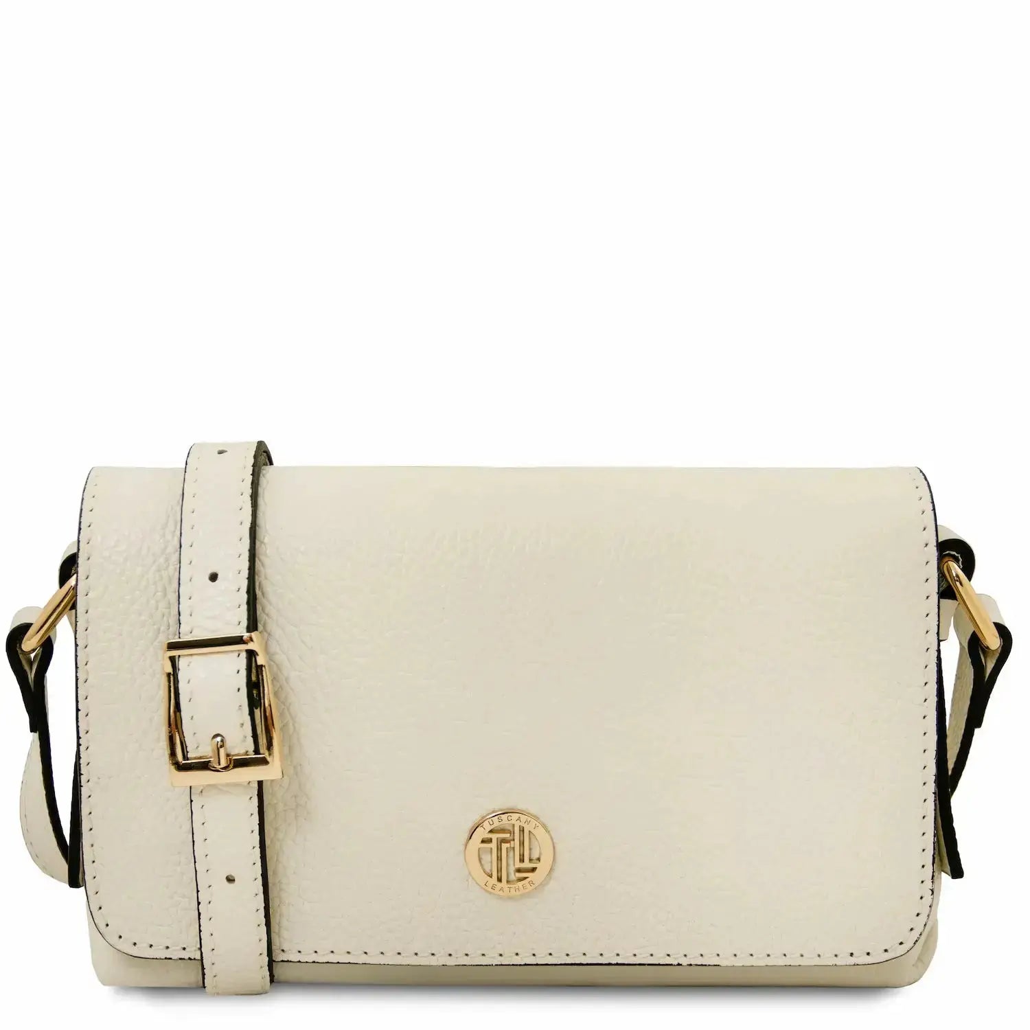 Sac Bandoulière en Cuir Souple - beige - Biscuit TL142582 Tuscany Leather