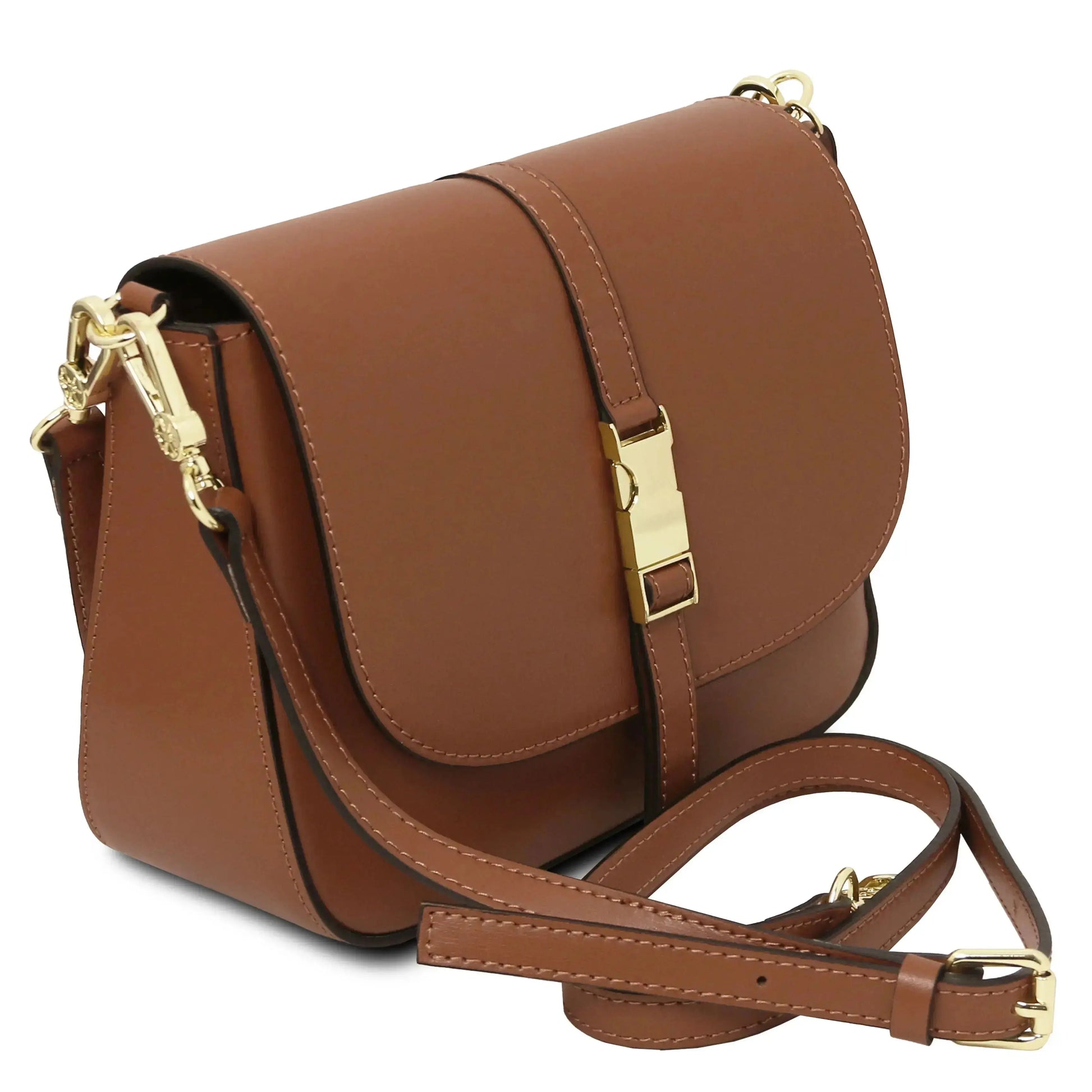 Sac bandoulière en cuir Nausica TL141598 - Cognac - Tuscany Leather