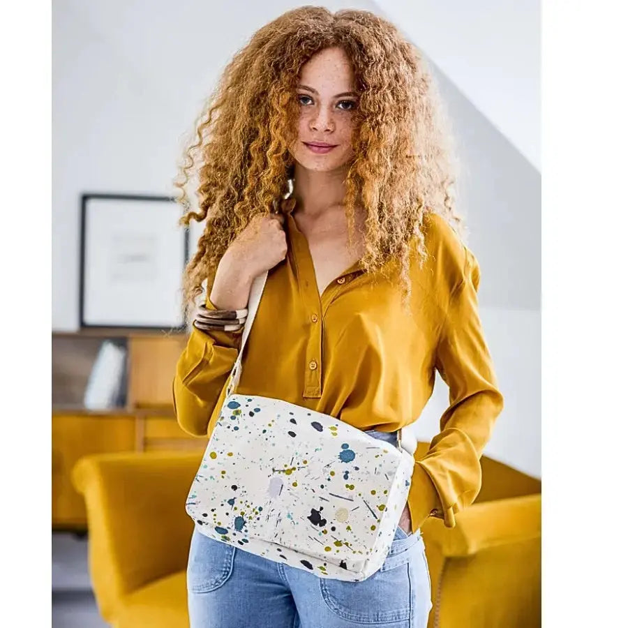 Sac Besace Multicolore en coton bio - Iona Brigitte La Cerise sur le Gâteau