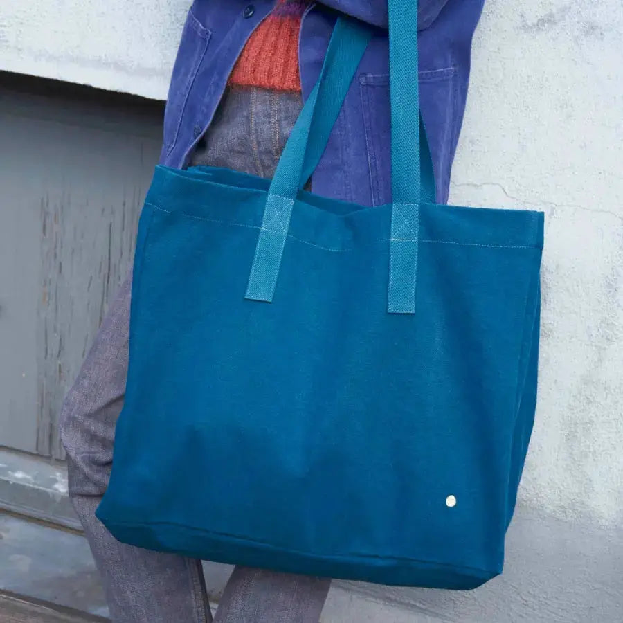 Sac Cabas Bleu en Coton Bio Iona Orage La Cerise sur le Gâteau
