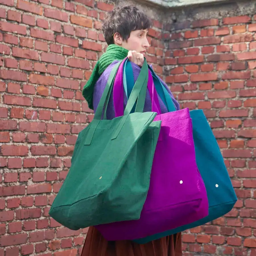 Sac Cabas Bleu en Coton Bio Iona Orage La Cerise sur le Gâteau