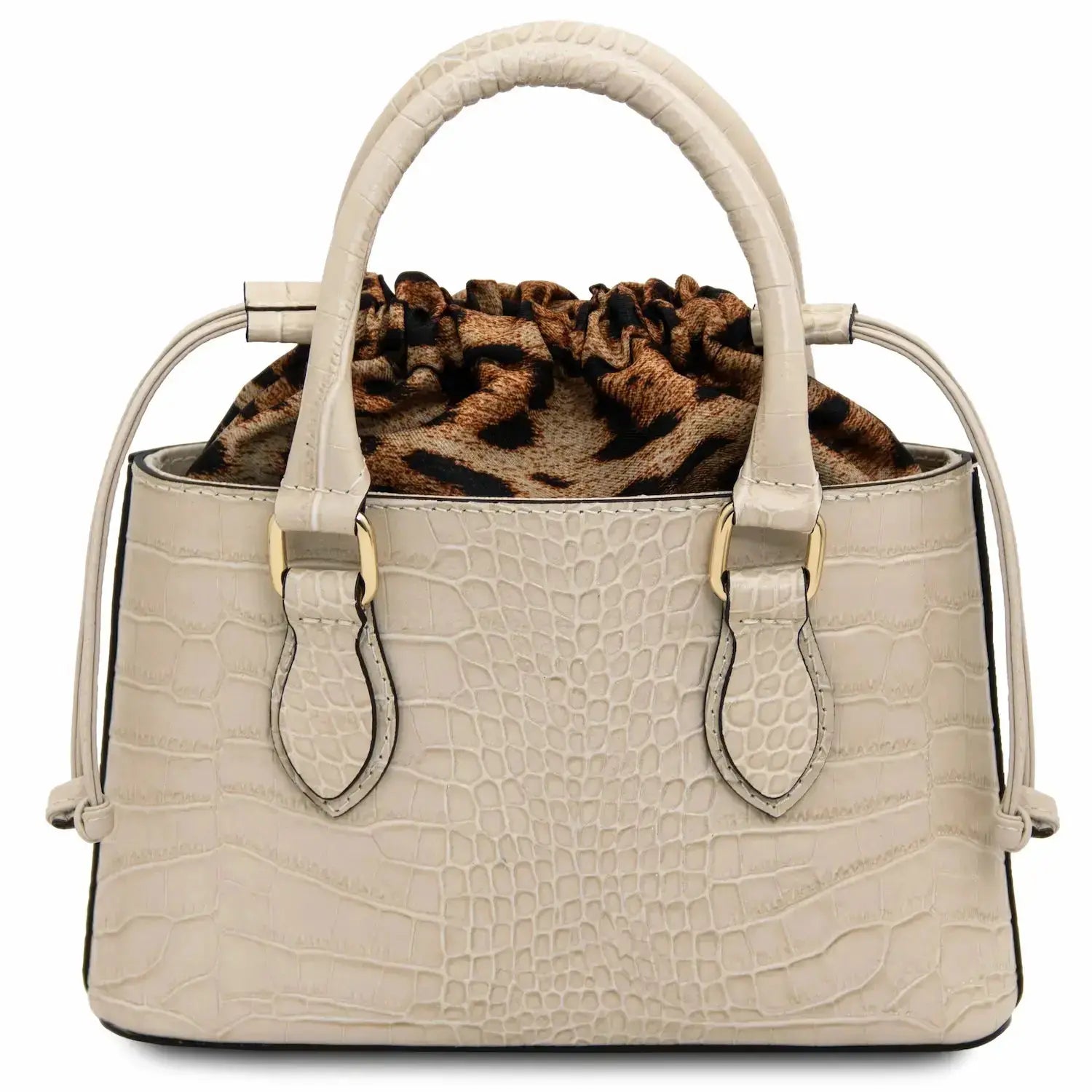 dos sac cabas en cuir effet croco beige croque tl142510 Tuscany Leather