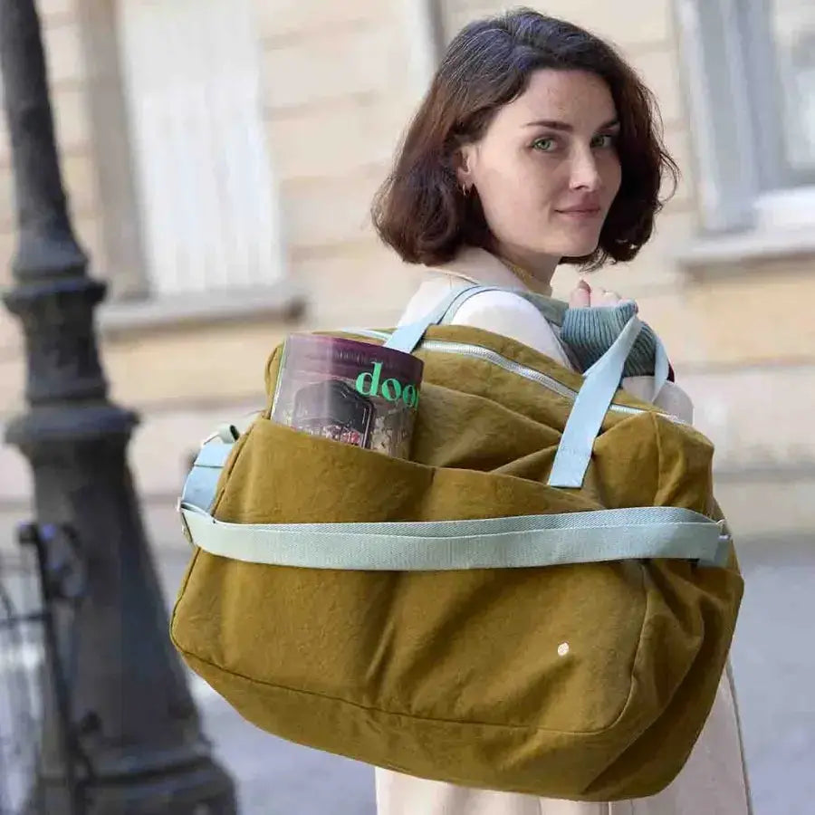 Sac Voyage Coton Bio Iona Nuts 30x42x20 La Cerise sur le Gâteau