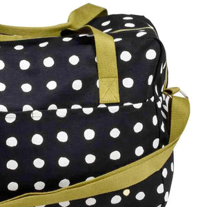 Sac Voyage coton bio - Mia Caviar Noir à Pois Blancs 30x42x20 La Cerise sur le Gâteau