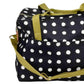 Sac Voyage coton bio - Mia Caviar Noir à Pois Blancs 30x42x20 La Cerise sur le Gâteau
