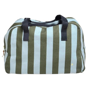 Sac Week-end Coton Bio - Rita Matcha Rayé La Cerise sur le Gâteau