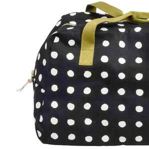 Sac Week-end Noir Pois Blancs - Mia Caviar - Coton Bio La Cerise sur le Gâteau