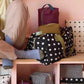 Sac Week-end Noir Pois Blancs - Mia Caviar - Coton Bio La Cerise sur le Gâteau