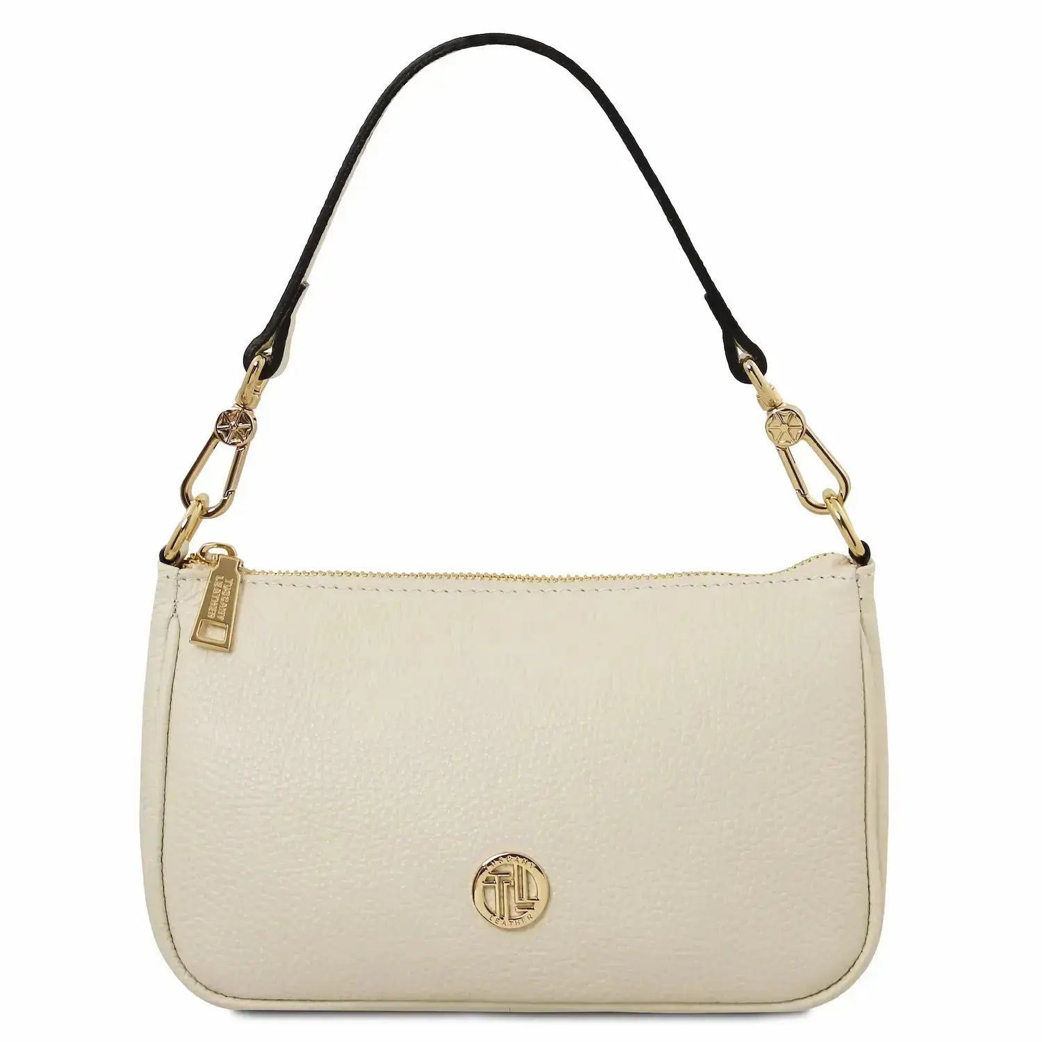 Sac à Main en Cuir Grainé Femme - Parfait TL142559 - beige - Tuscany Leather