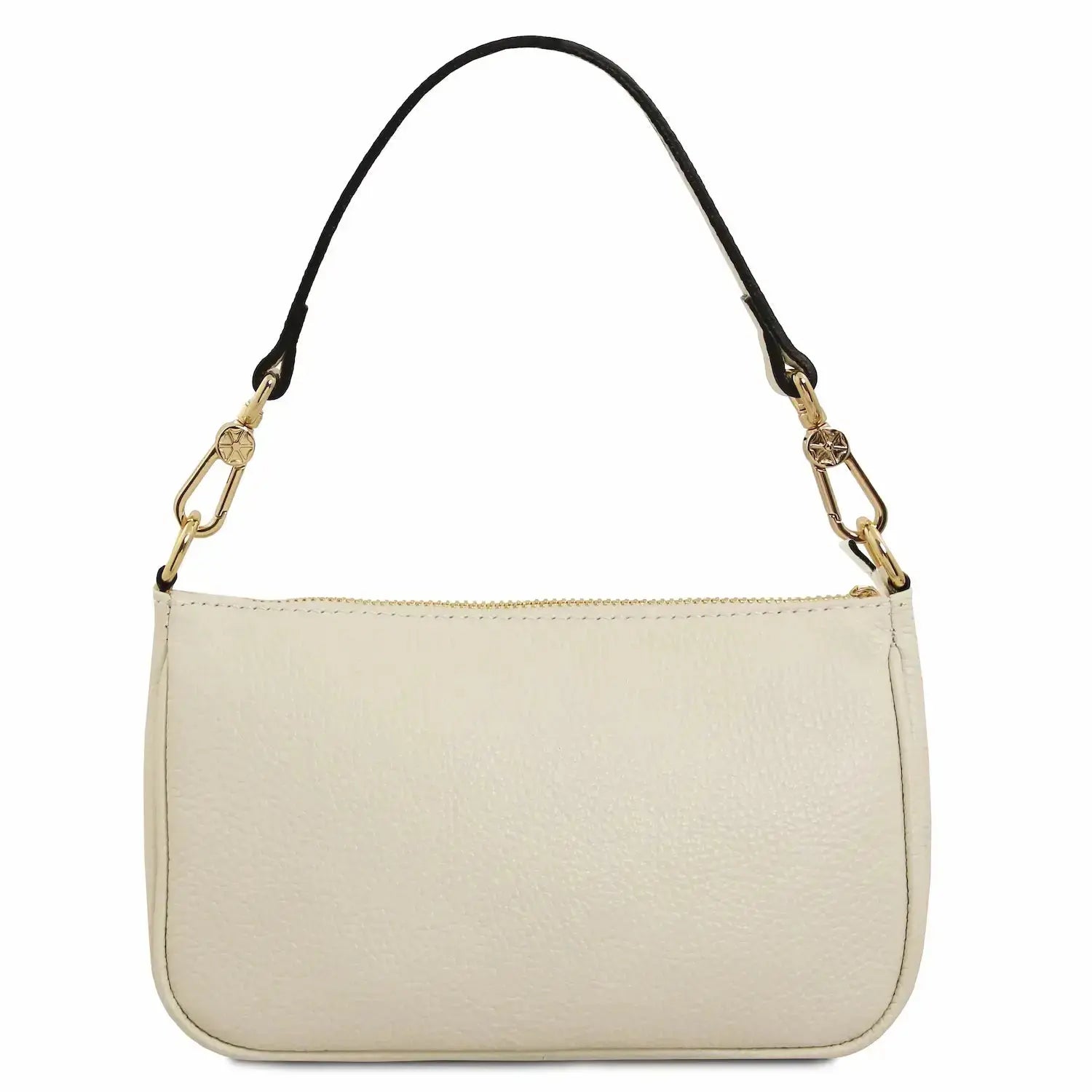 Sac à Main en Cuir Grainé Femme - Parfait TL142559 - beige - Tuscany Leather